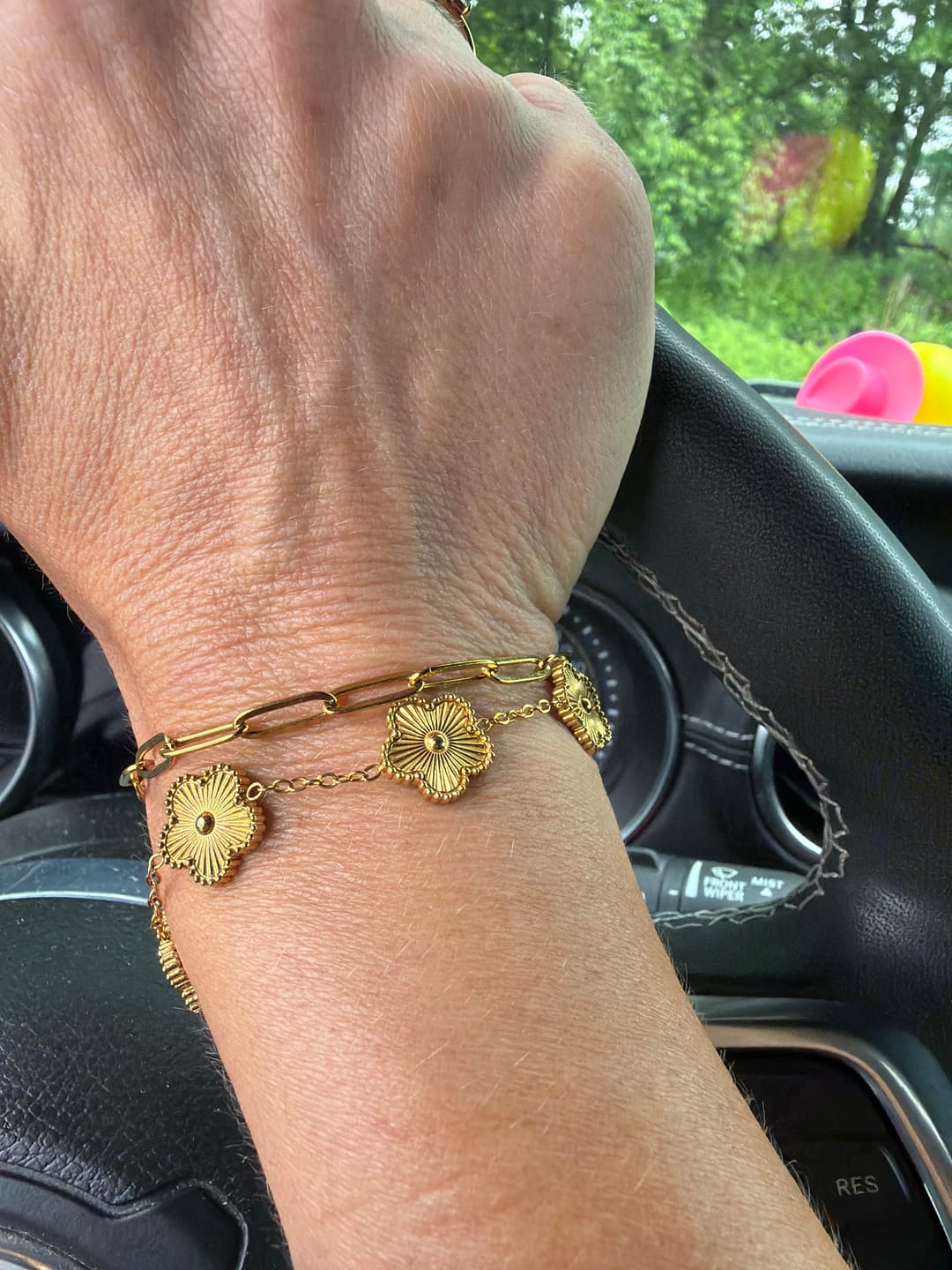 Customer photo review of Golden Clover Bracelet