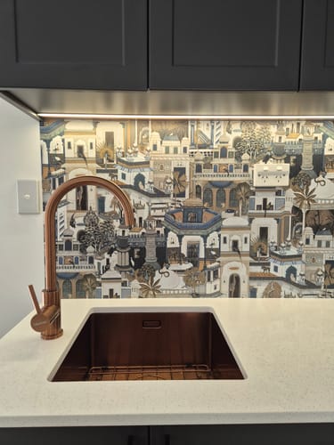 Customer photo review of Civita - Moroccan City with Jungle Wallpaper - Navy