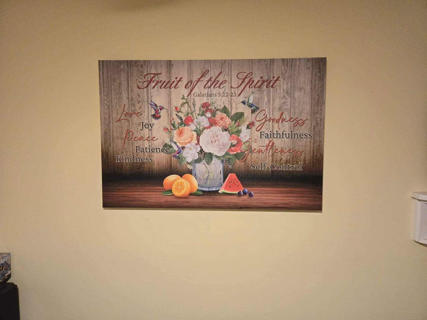 Customer photo review of Fruit of the Spirit Galatians 5:22-23 Christian Wall Art Canvas