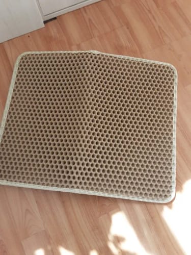 Customer photo review of Cat Litter Mat Double Layer Pet Non Slip Big Pet Litter Box Filter MatWear Resistant Waterproof Anti-slip Cat Litter Mat