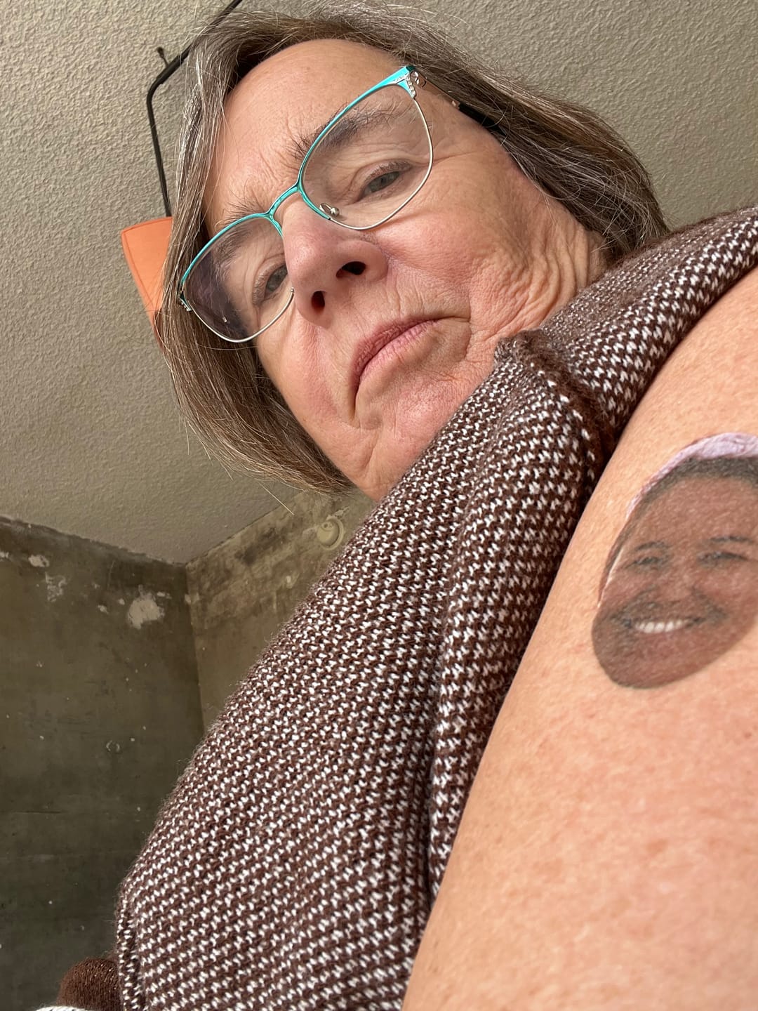 Customer photo review of Custom Photo Face Temporary Tattoo