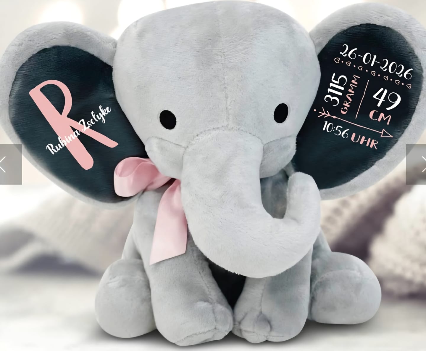 Customer photo review of Zur Geburt - Baby-Stofftier