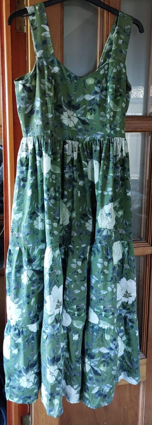Customer photo review of Coastal Floral Viscose Satin Fabric