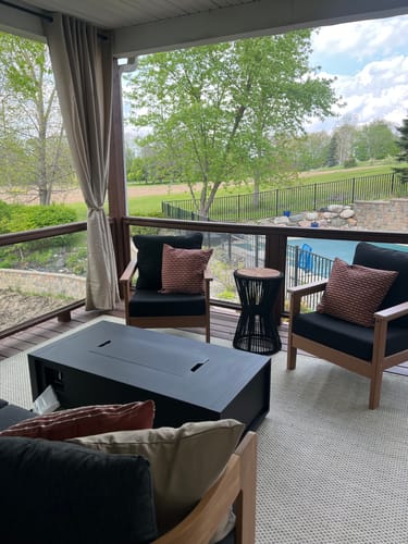 Customer photo review of Aurelie Indoor Outdoor Throw Pillow Cover, Embroidered Stripes, Rust Neutral, 20"x20"