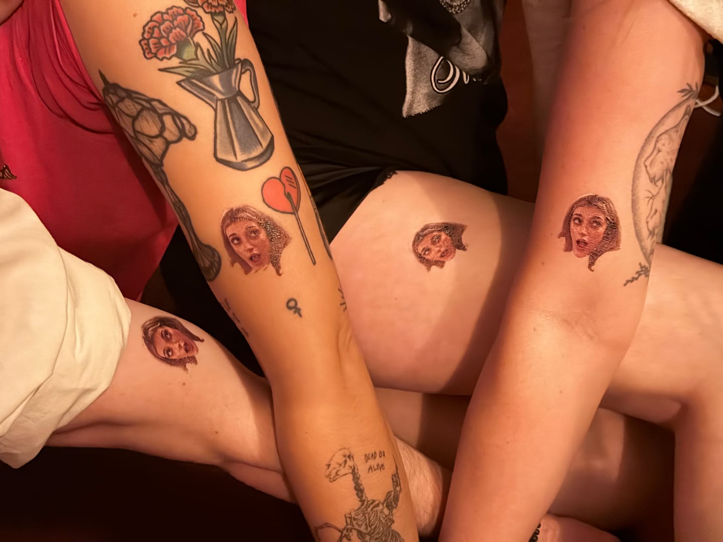 Customer photo review of Custom Photo Face Temporary Tattoo