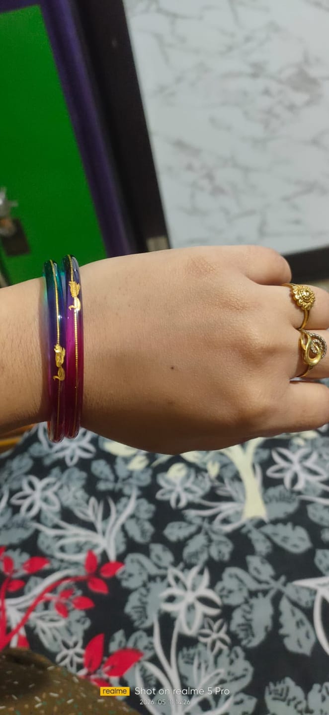 Customer photo review of "Mayur A Colorful Peacock Style!" - 916 22k Gold Bangles (Multicolour)