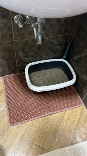 Customer photo review of Cat Litter Mat Double Layer Pet Non Slip Big Pet Litter Box Filter MatWear Resistant Waterproof Anti-slip Cat Litter Mat
