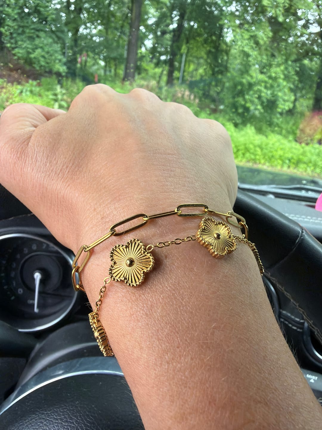 Customer photo review of Paperclip Gold Bracelet