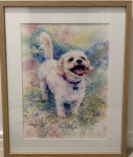 Customer photo review of Personalised Poster With Dog or Cat - Watercolour