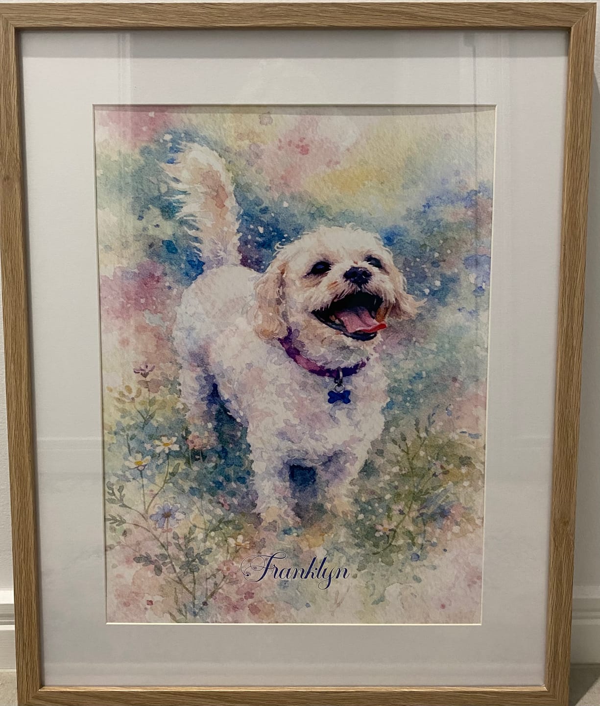 Customer photo review of Personalised Poster With Dog or Cat - Watercolour