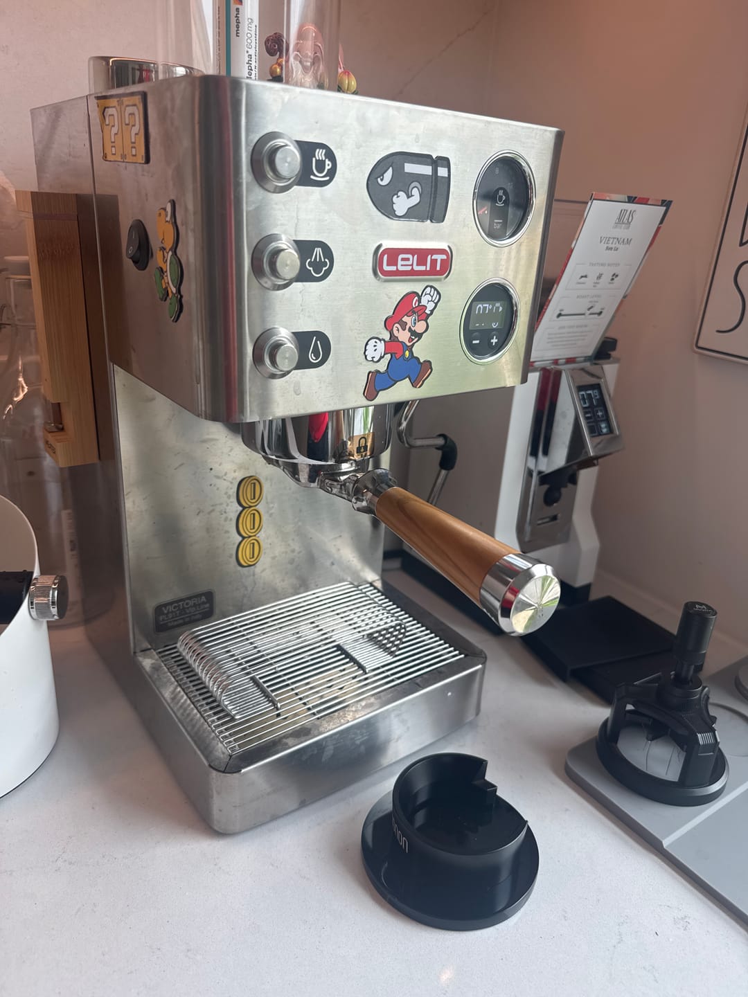 Customer photo review of Italian Handle Bottomless Portafilter