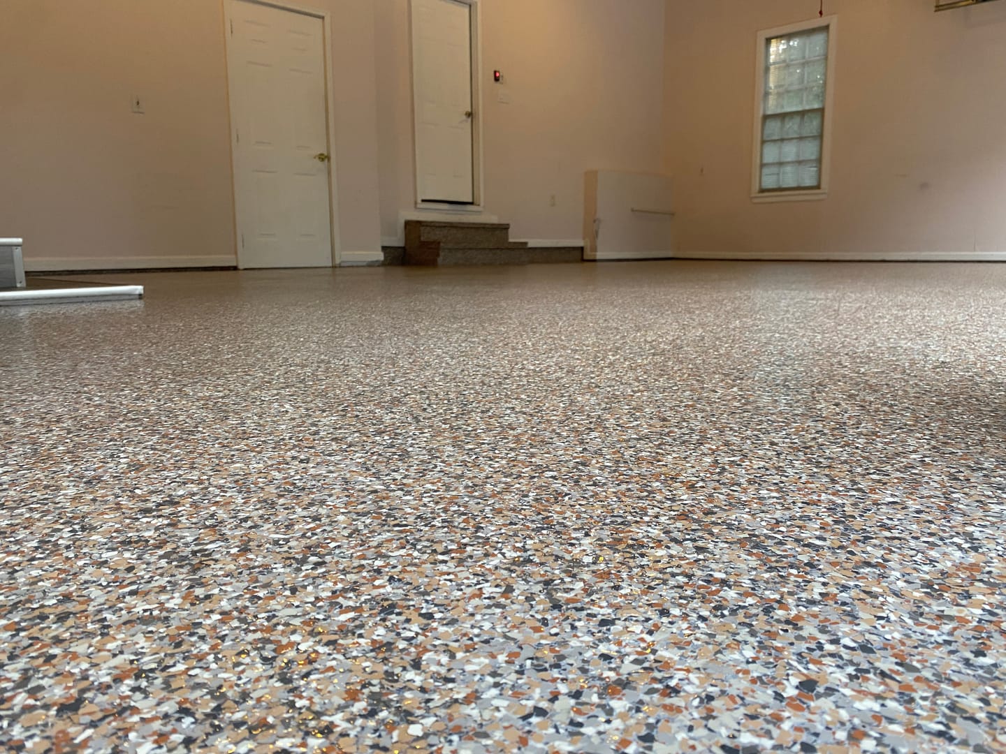 Customer photo review of Epoxy Floor Polymer Flakes - Torginol Collection