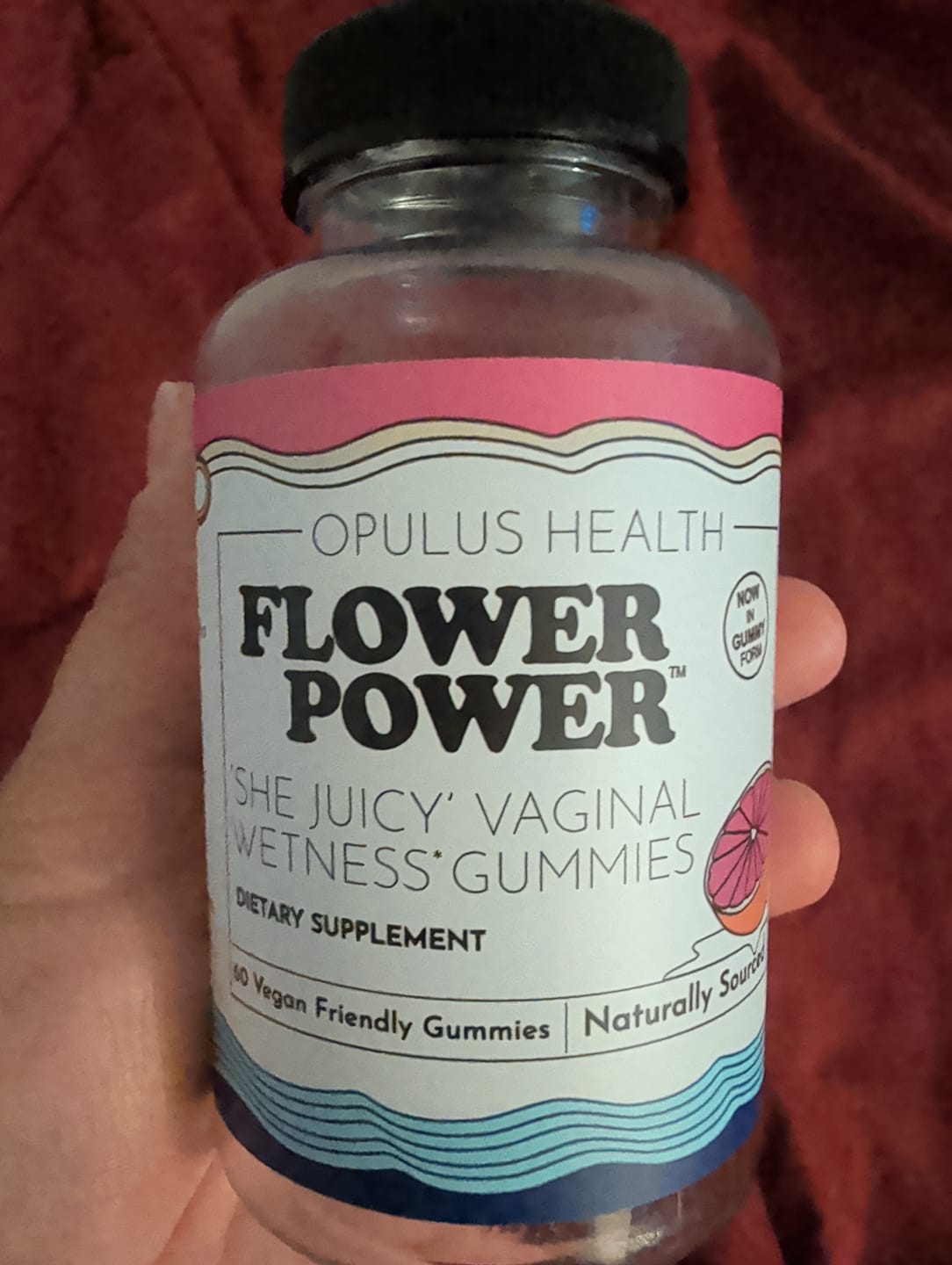 Customer photo review of Flower Power® 'She Juicy' Vaginal Moisture Gummies  (60ct/each)