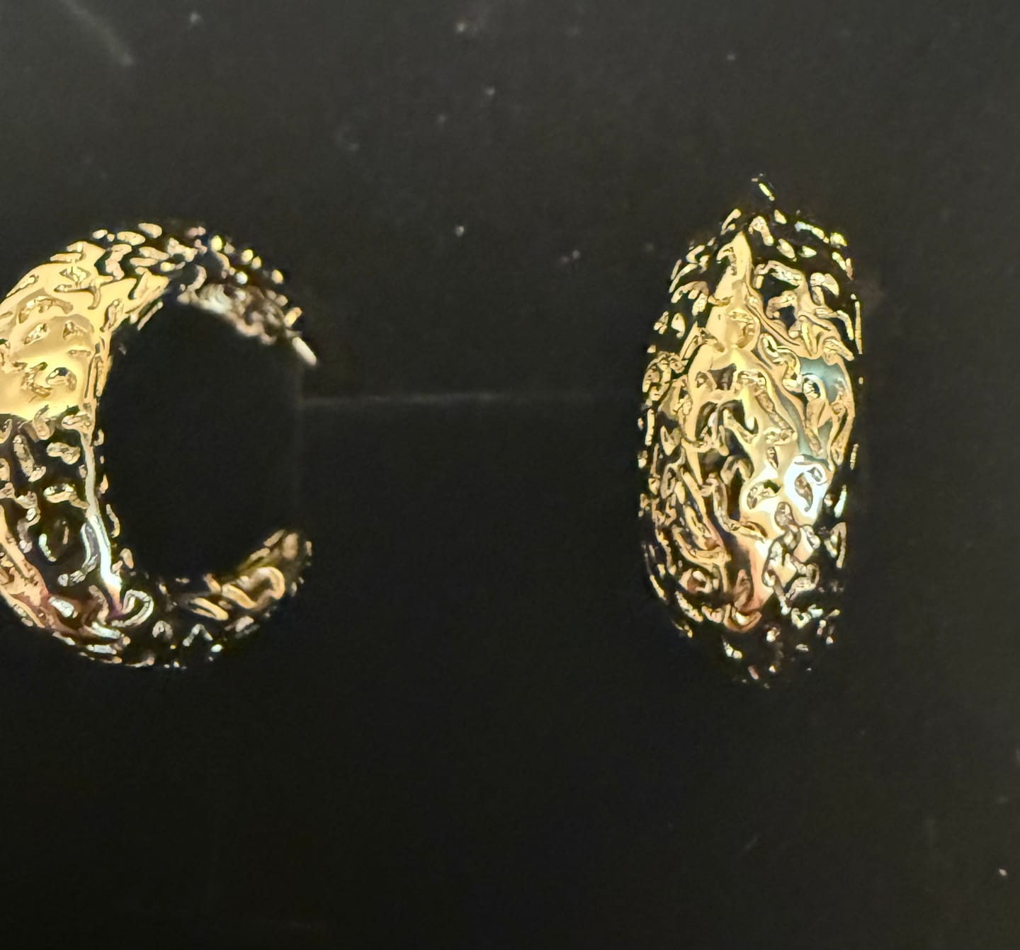 Customer photo review of Oaklynn 18k White Gold Plated 20mm Semi-Hoop Earrings for Women