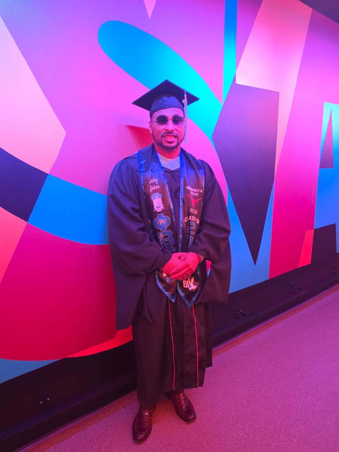Customer photo review of Personalized Phi Beta Sigma Black Graduation Stole School And Org Style