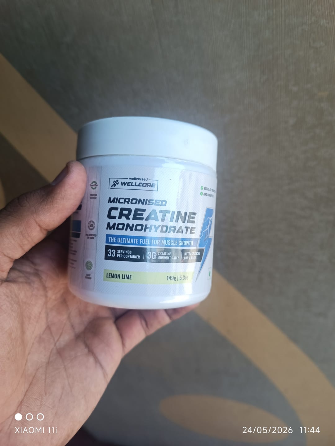 Customer photo review of Wellcore - Pure Micronised Creatine Monohydrate | Lemon Lime (149g, 33 servings)