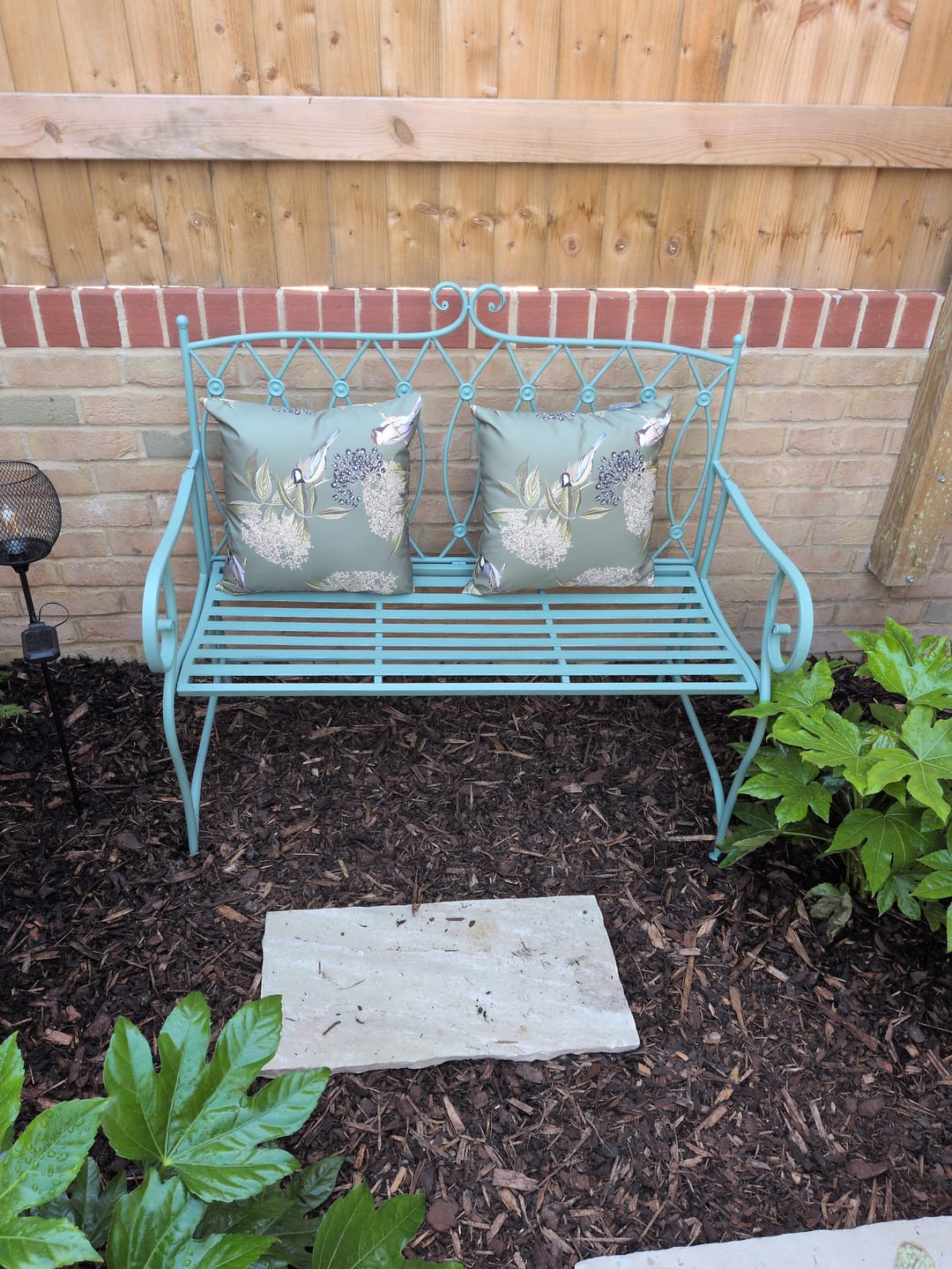 Customer photo review of Outdoor Garden Waterproof Cushion - Bird on Elderflower