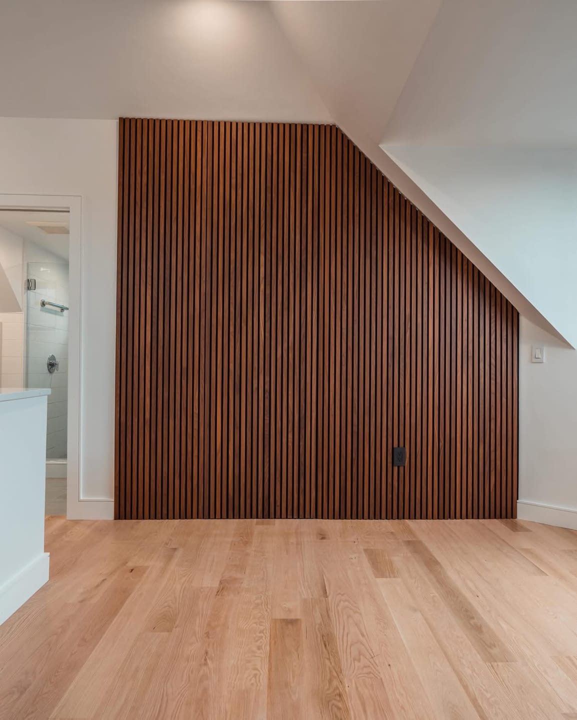 Customer photo review of Natural Walnut Acoustic Slat Panels 94.5" or 118" Length