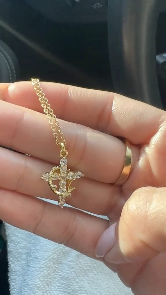 Customer photo review of Crown Cross Faith Necklace
