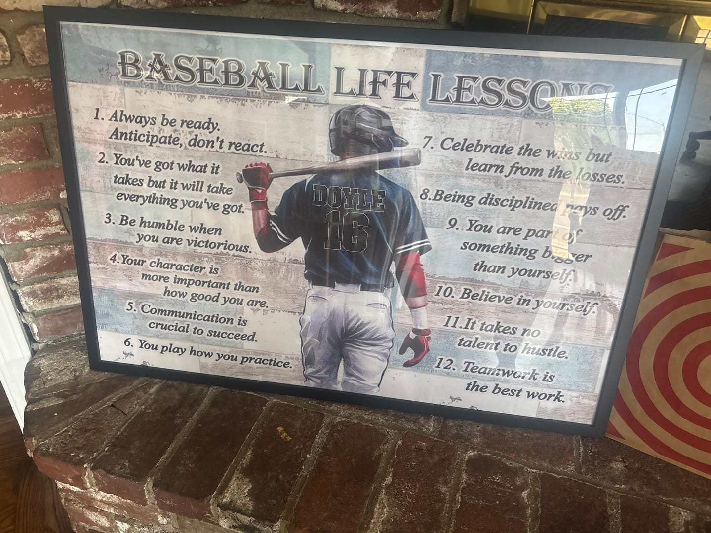 Customer photo review of Baseball Life Lessons -Personalized Poster, Gift For Baseball Lover