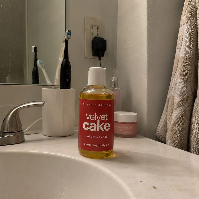 Customer photo review of Velvet Cake Body Oil