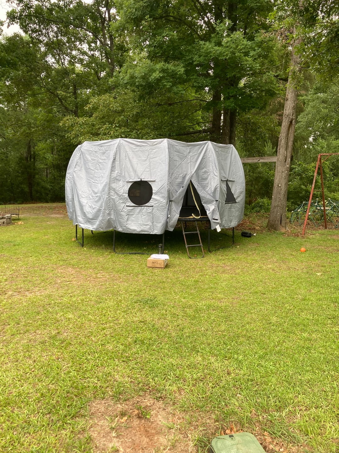 Customer photo review of Jumpfly Customizable Trampoline Tent