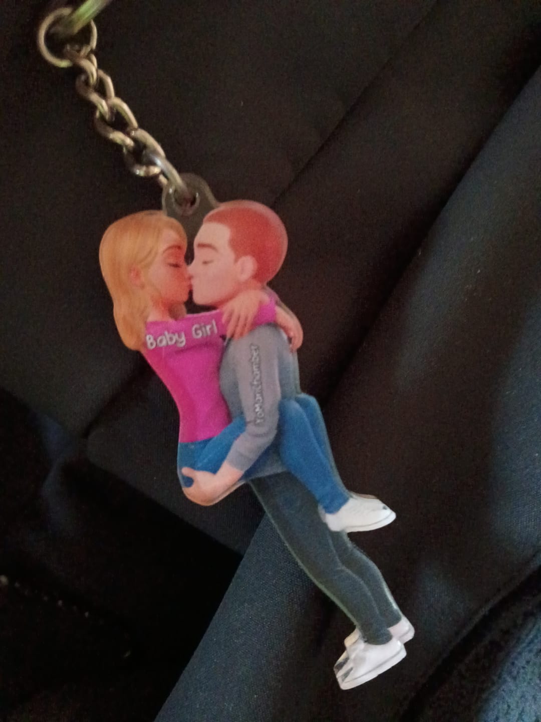 Customer photo review of Kissing Couple - Personalized Keychain, Gift for Couple