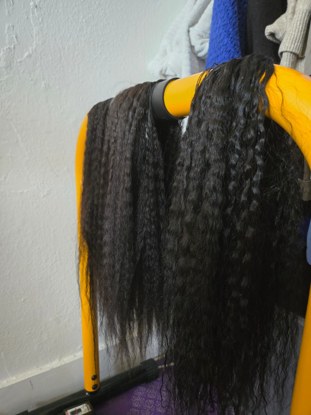 Customer photo review of Kinky Straight Human Crochet Hair
