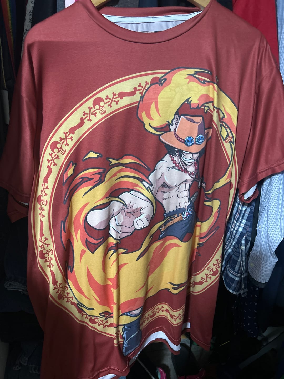Customer photo review of Playera Pijama One Piece Puño de Fuego Ace