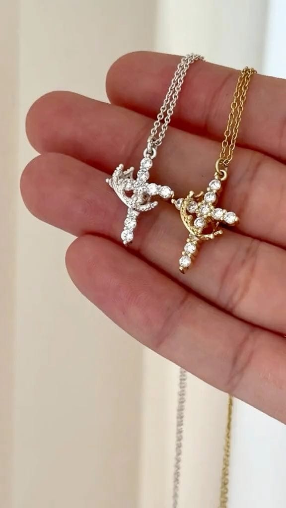 Customer photo review of Crown Cross Faith Necklace