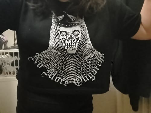 Customer photo review of No More Oligarchs Crop Tee