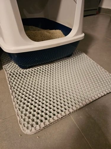 Customer photo review of Cat Litter Mat Double Layer Pet Non Slip Big Pet Litter Box Filter MatWear Resistant Waterproof Anti-slip Cat Litter Mat