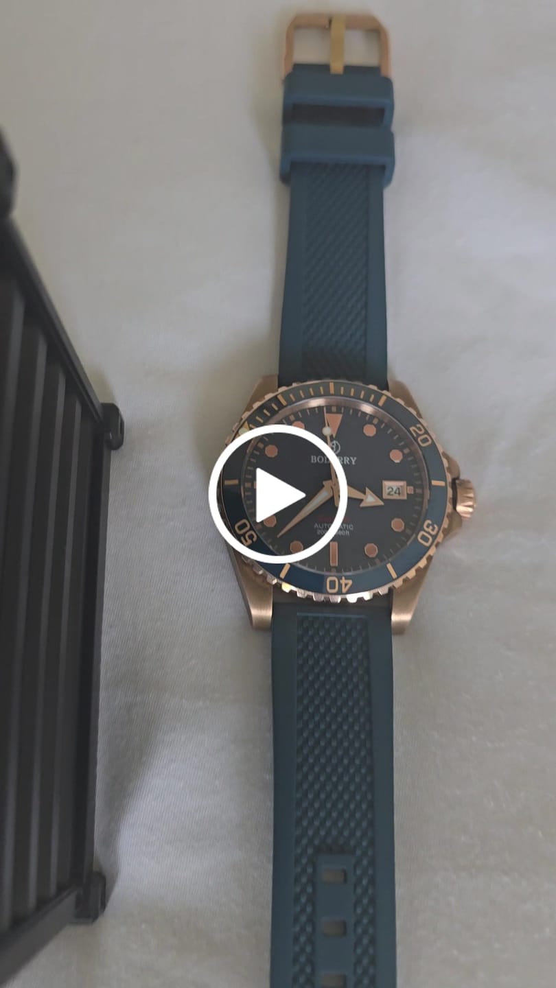 Customer video review of SEATURTLE.OCEAN(BRONZE) - Automatic Bronze Diver Watch | Sea Blue/FKM Rubber