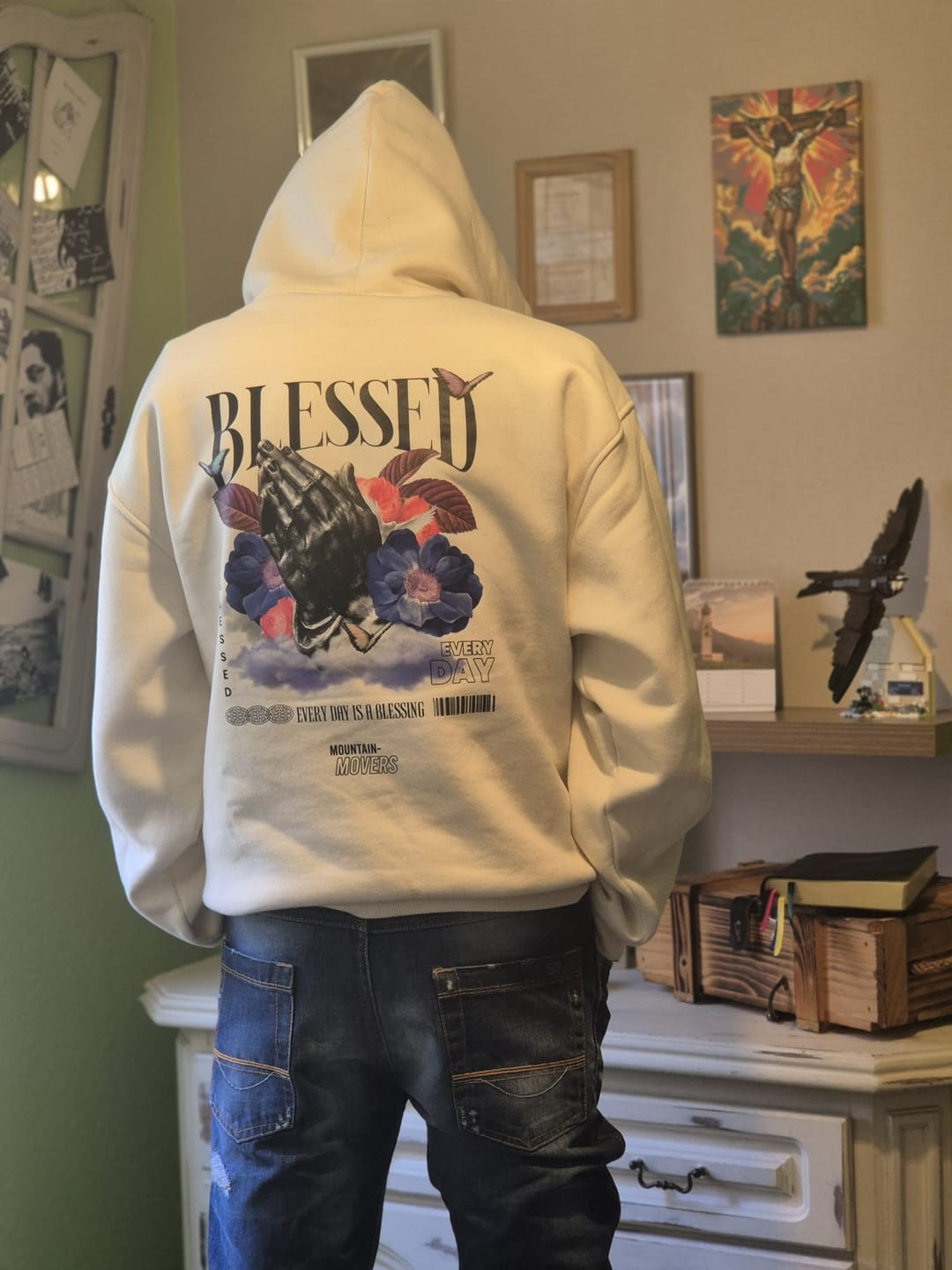 Customer photo review of Blessed Streetwear Oversized Hoodie BackPrint