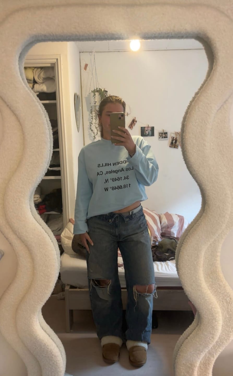 Customer photo review of VINTAGE LOGO LONGSLEEVE T-SHIRT LIGHT BLUE