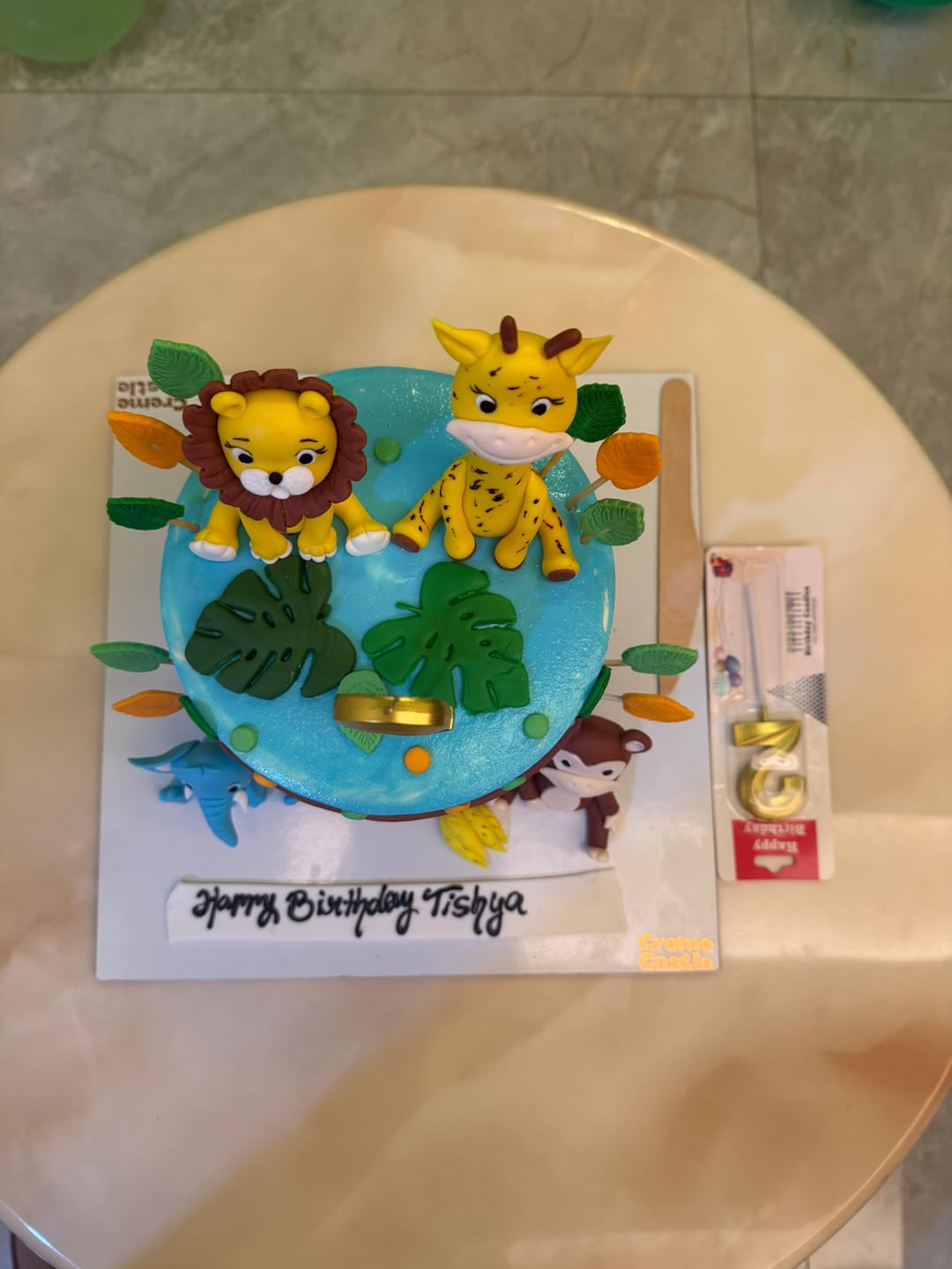 Customer photo review of Jungle Safari Animals Birthday Cake
