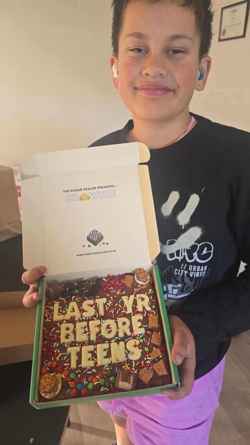 Customer photo review of Custom message loaded brownie