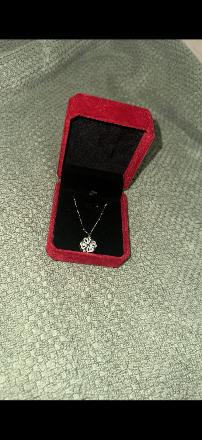 Customer photo review of Collar Trébol de Corazones con Imán