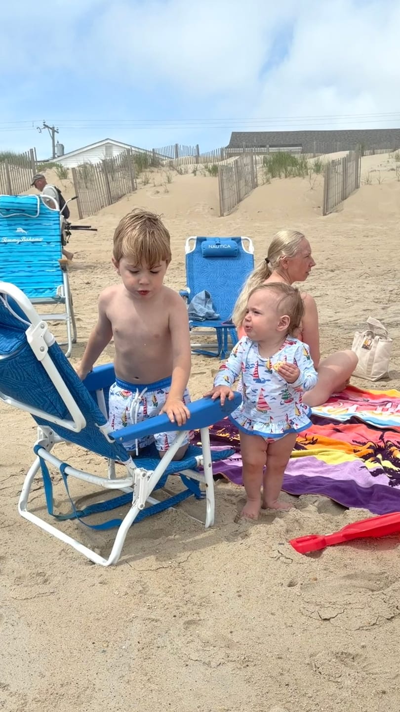 Customer photo review of Watercolor Sailboat Rash Guard Set