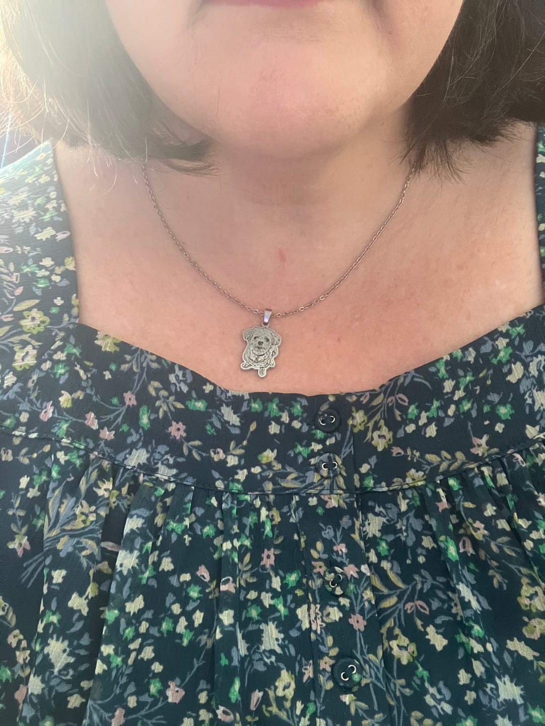 Customer photo review of Custom Silver Cat Necklace (925 Sterling Silver)