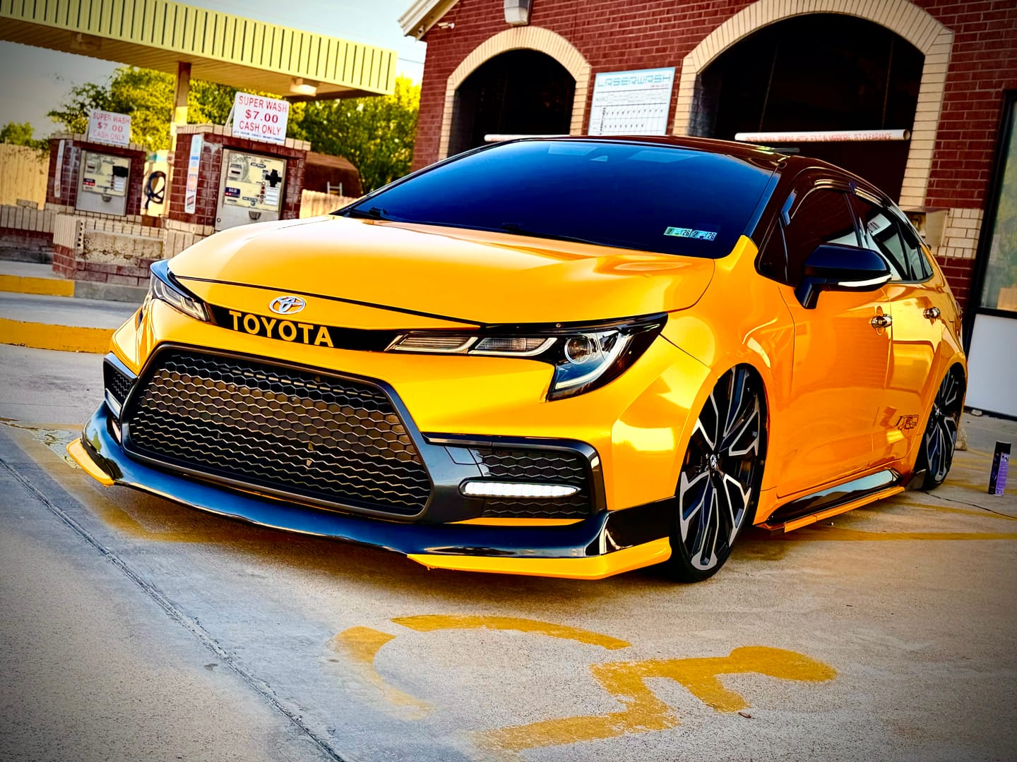 Customer photo review of Glossy Metallic Golden Yellow Vinyl Wrap