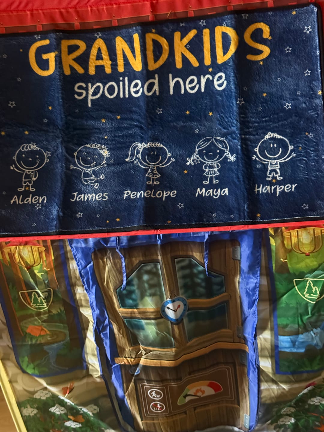 Customer photo review of Grandkids Spoiled Here Doodle - Personalized Doormat