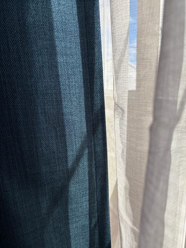 Customer photo review of Zoe Linen Look Soft Custom Curtain