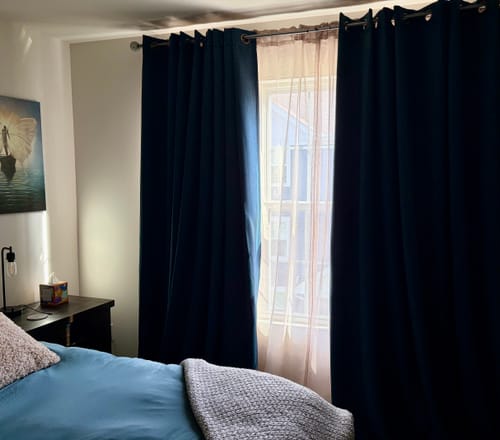 Customer photo review of Zoe Linen Look Soft Custom Curtain