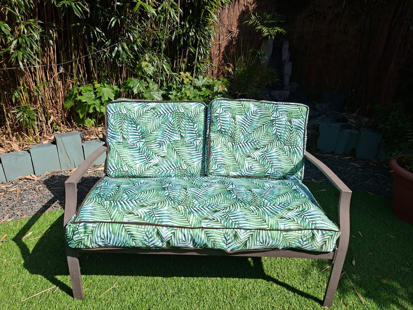 Customer photo review of Tropical Leaves Water Resistant Fabric