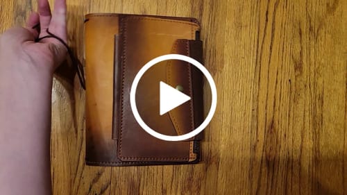 Customer video review of Apple Pig Mix Traveler's Notebook (for cave art leather)