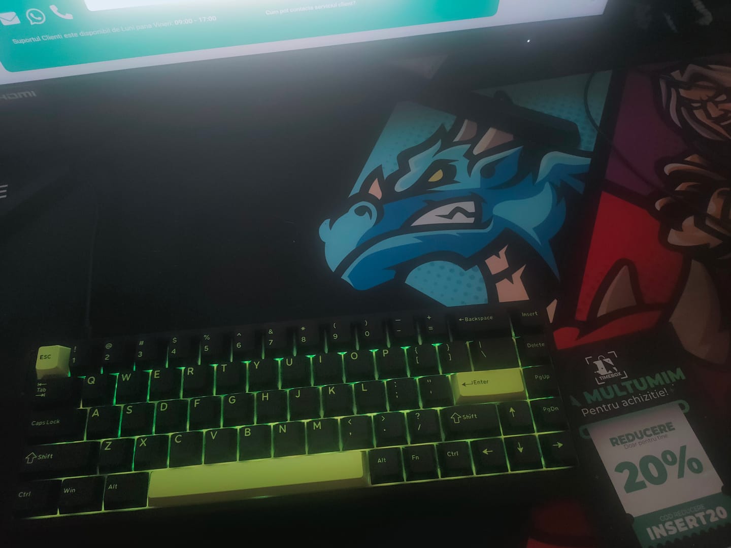 Customer photo review of Tastatura gaming Timebox, 68 taste, Switch-uri magnetice Hall-Effect, Negru