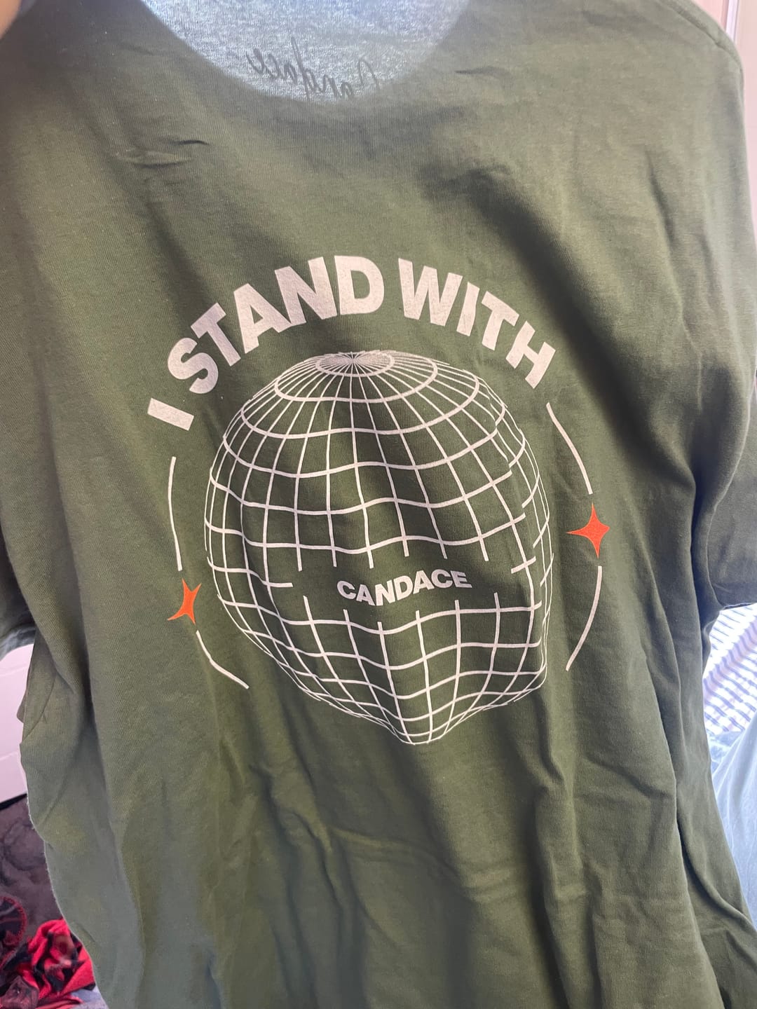 Customer photo review of Stand With Candace Global T-Shirt