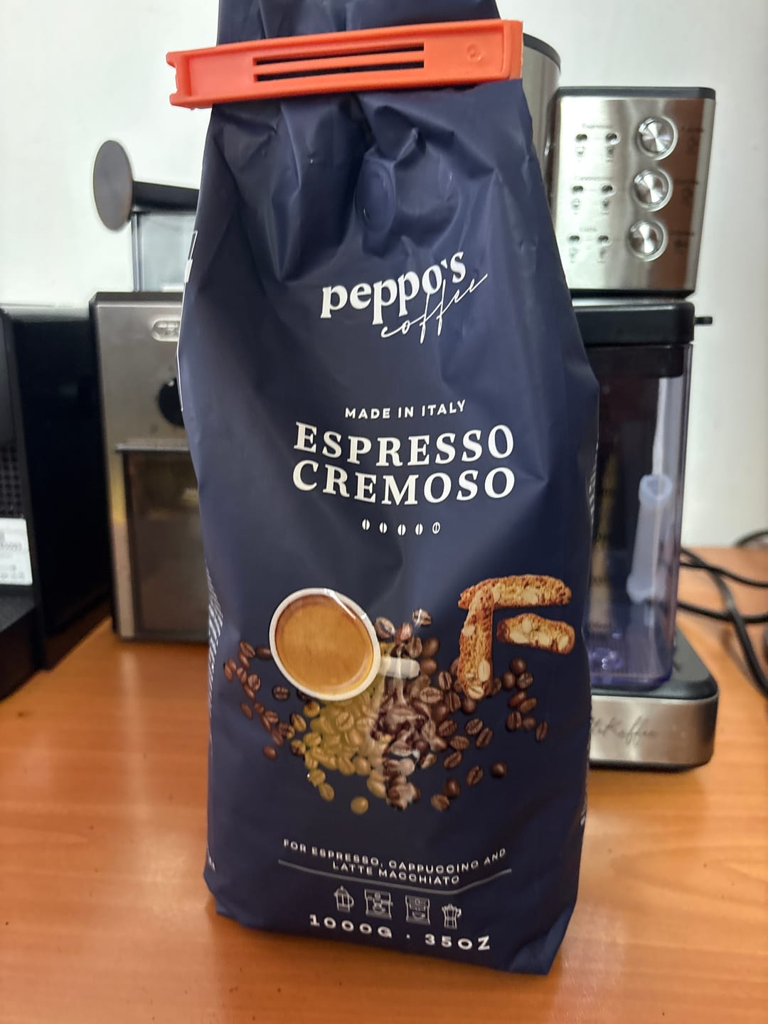 Customer photo review of Peppo's Espresso Cremoso 1kg Grano Entero