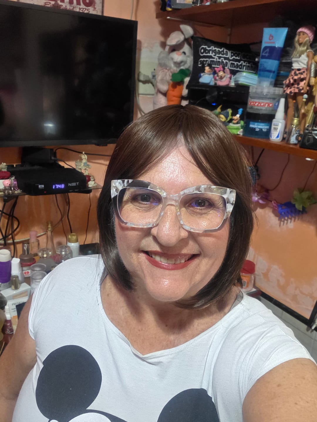 Customer photo review of Peruca Jovie Castanho 4A Franja